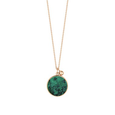 Collier Ginette NY Ever Disc en or rose et chrysocolle - EVECH
