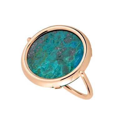 Disc Ring in pink gold and chrysocolle - RJLADR