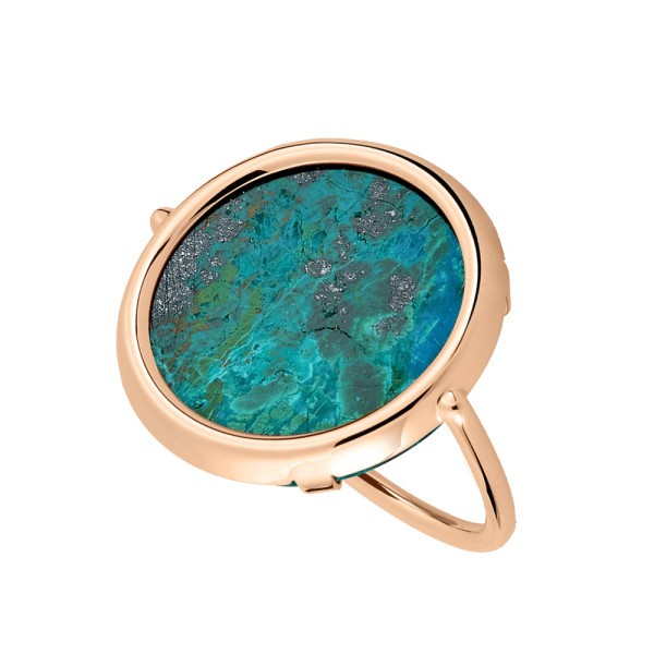 Disc Ring in pink gold and chrysocolle - RJLADR