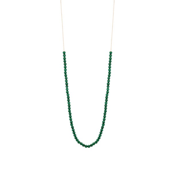 Maria Mini Boulier necklace in pink gold and malachite - MA05M2