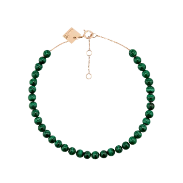 Bracelet Ginette NY Maria Mini Boulier en or rose et malachite - MBA01M2