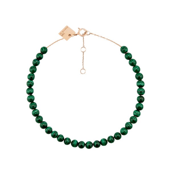 Bracelet Ginette NY Maria Mini Boulier en or rose et malachite - MBA01M2