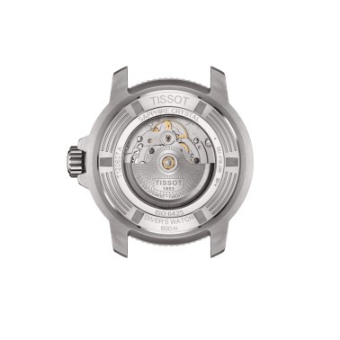 Montre Tissot T-Sport Seastar 2000 Professional Powermatic 80 cadran noir bracelet caoutchouc noir 46 mm