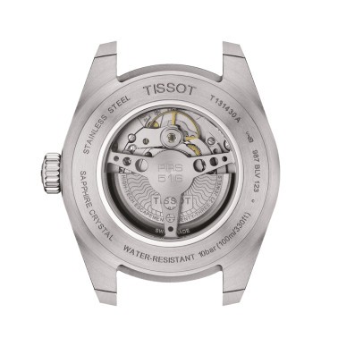 Montre Tissot T-Sport PRS 516 Powermatic 80 cadran argent bracelet cuir brun 42 mm T131.430.16.032.00