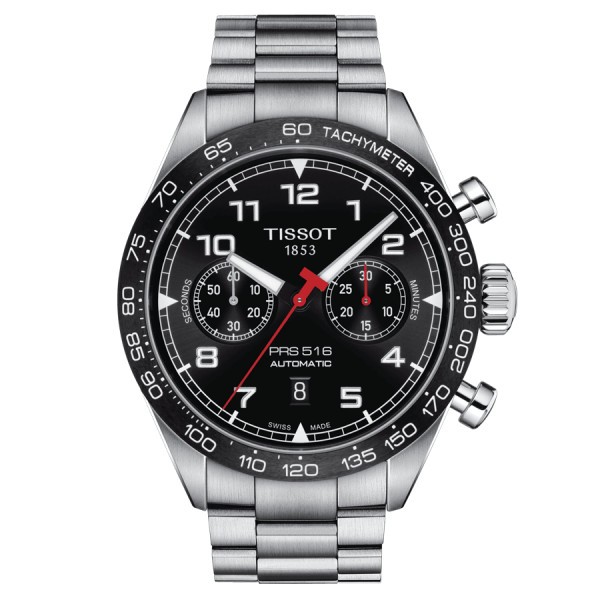 Watch Tissot T-Sport PRS 516 Automatic Chronograph black dial steel bracelet 45 mm T131.627.11.052.00