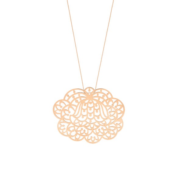Lotus Jumbo necklace in pink gold - LO001