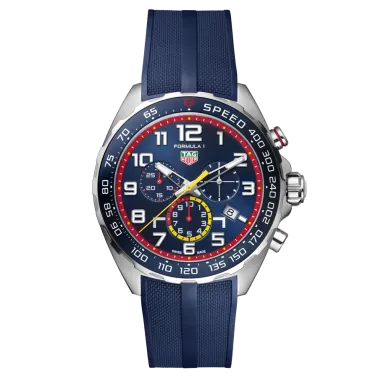 TAG Heuer Formula 1 Special Edition Red Bull Racing watch quartz blue dial blue rubber strap 43 mm CAZ101AL.FT8052