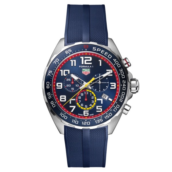 TAG Heuer Formula 1 Special Edition Red Bull Racing watch quartz blue dial blue rubber strap 43 mm CAZ101AL.FT8052