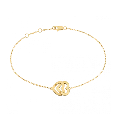 Double Hearts R10 dinh van bracelet in yellow gold