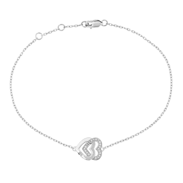 Bracelet dinh van Double Coeurs R10 en or blanc et diamants 345512