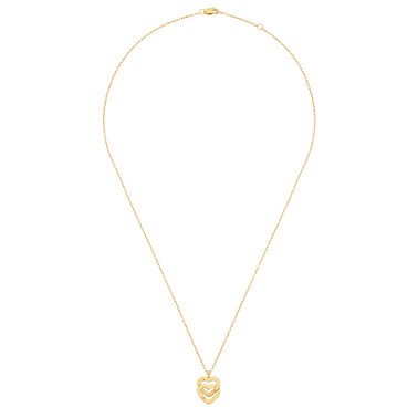 Double Hearts R10 dinh van necklace in yellow gold