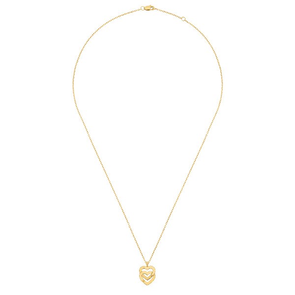 Double Hearts R10 dinh van necklace in yellow gold