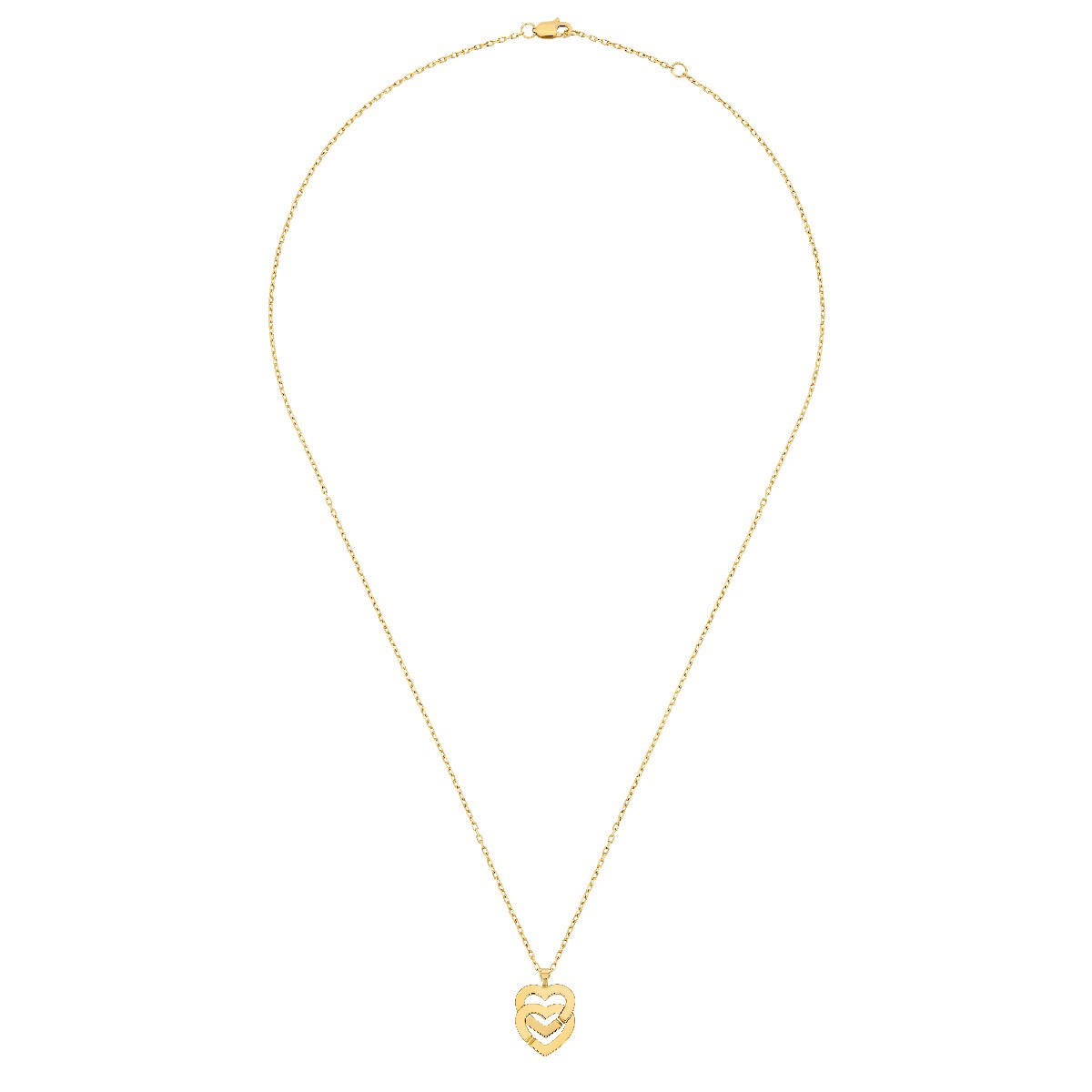 Double Hearts R10 dinh van necklace in yellow gold