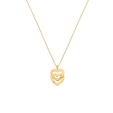 Collier dinh van Double Coeurs R10 en or jaune 745201