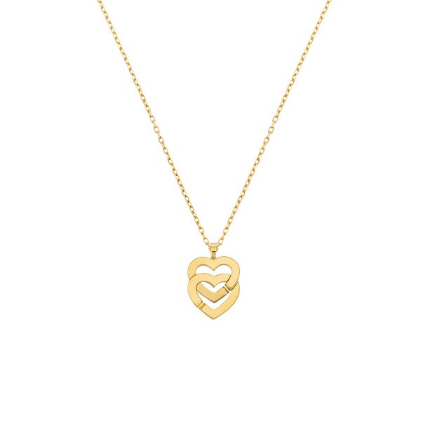 Double Hearts R10 dinh van necklace in yellow gold