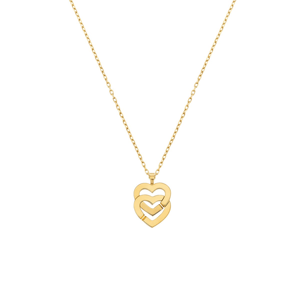 Double Hearts R10 dinh van necklace in yellow gold