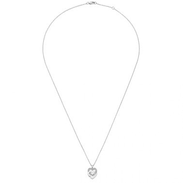Collier dinh van Double Coeurs R10 en or blanc et diamants 745212