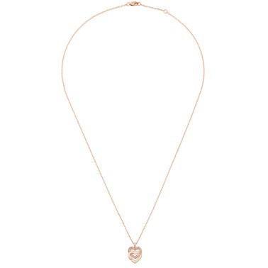 Collier dinh van Double Coeurs R10 en or rose et diamants 745215