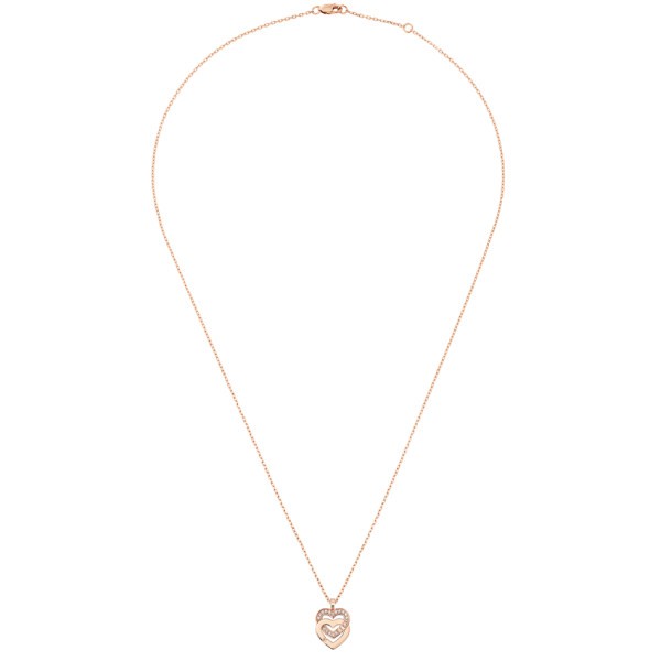 Collier dinh van Double Coeurs R10 en or rose et diamants 745215