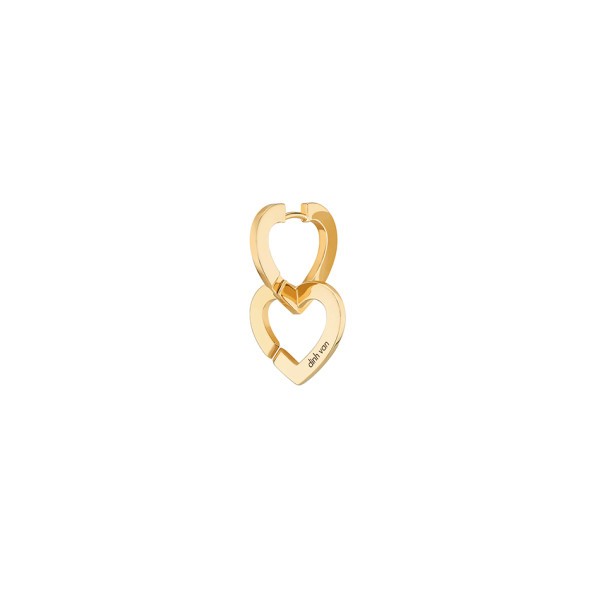 Double Heart LM dinh van mono creole in yellow gold