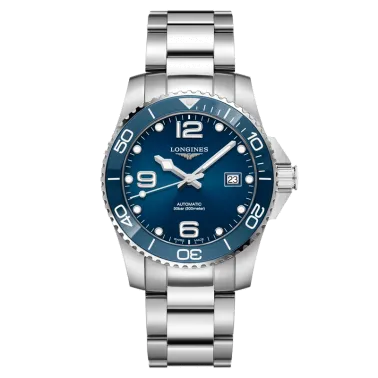 Montre Longines Hydroconquest automatique cadran bleu bracelet acier 41 mm L3.781.4.96.6