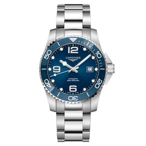Montre Longines Hydroconquest automatique cadran bleu bracelet acier 41 mm L3.781.4.96.6