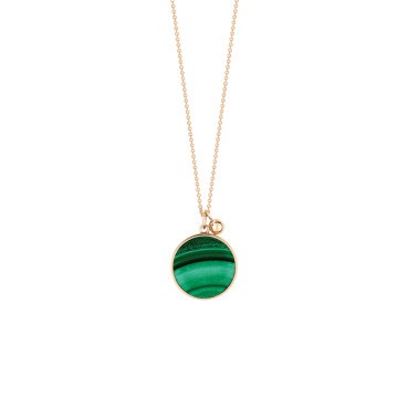 Collier Ginette NY Ever Disc en or rose et malachite EVEM