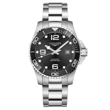 Montre Longines Hydroconquest automatique acier cadran noir 43 mm L3.782.4.56.6