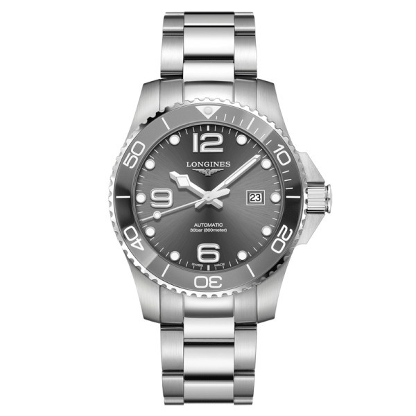 Montre Longines Hydroconquest automatique acier cadran gris 43 mm