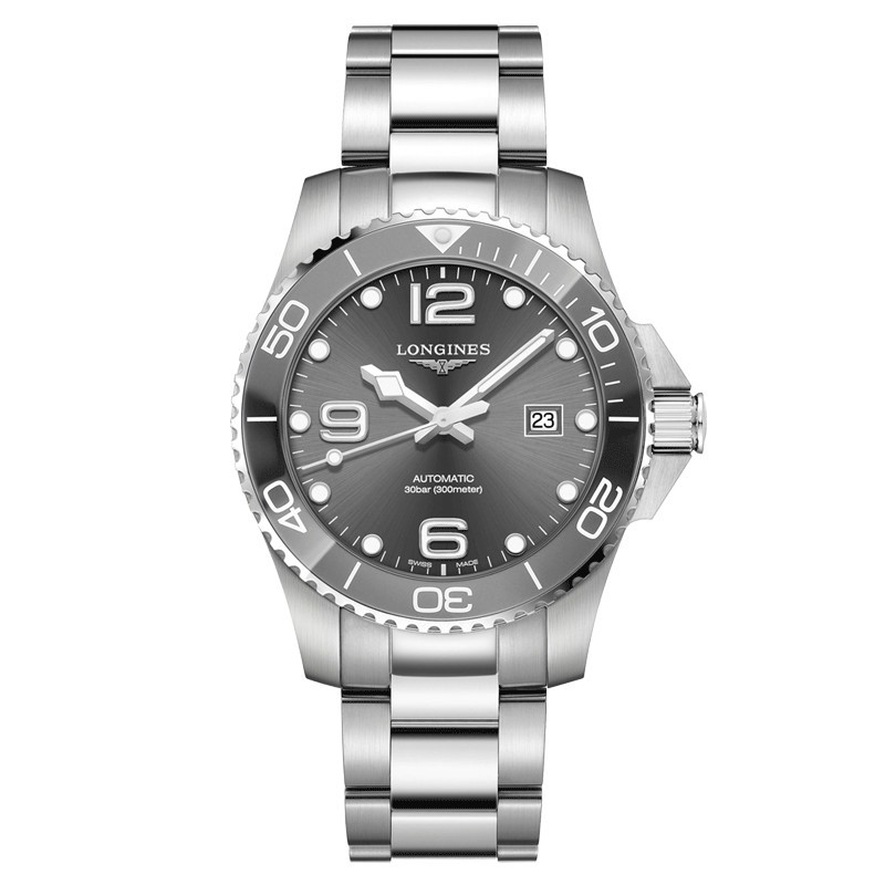 Montre Longines Hydroconquest automatique acier cadran gris 43 mm L3.782.4.76.6