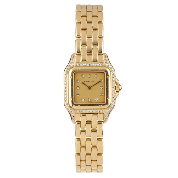 Cartier Panther Yellow gold watch quartz diamonds circa 1990 22 x 30 mm