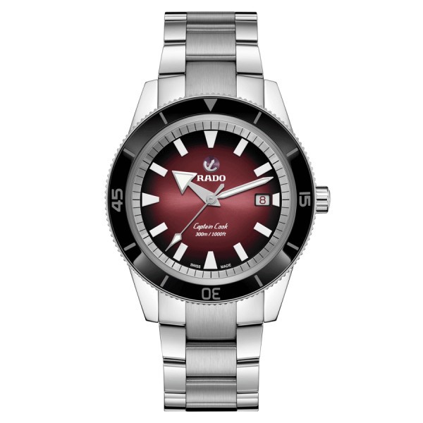 Rado Captain Cook automatic watch red dial steel bracelet 42 mm R32105353