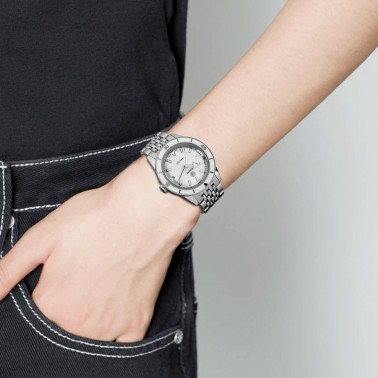 Montre Rado Captain Cook automatique cadran argenté bracelet acier 37 mm R32500013