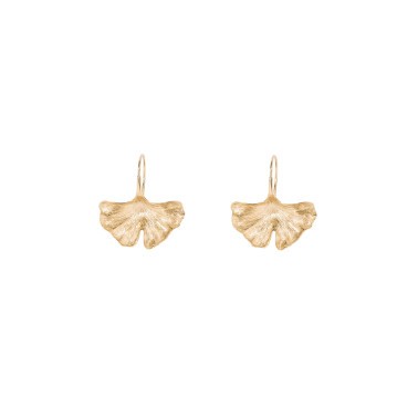 Boucles d'oreilles Aurélie Bidermann Ginkgo or jaune GINBO01