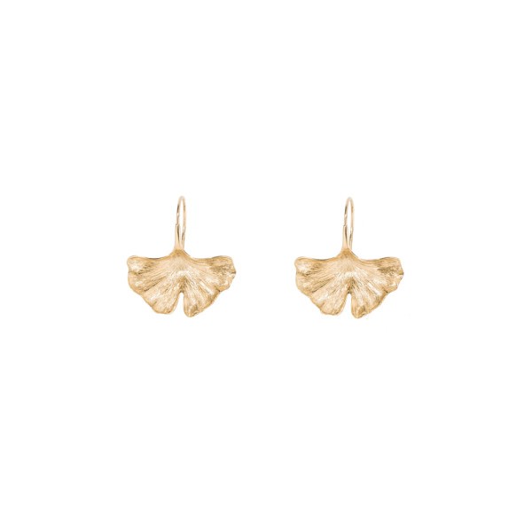 Boucles d'oreilles Aurélie Bidermann Ginkgo or jaune GINBO01