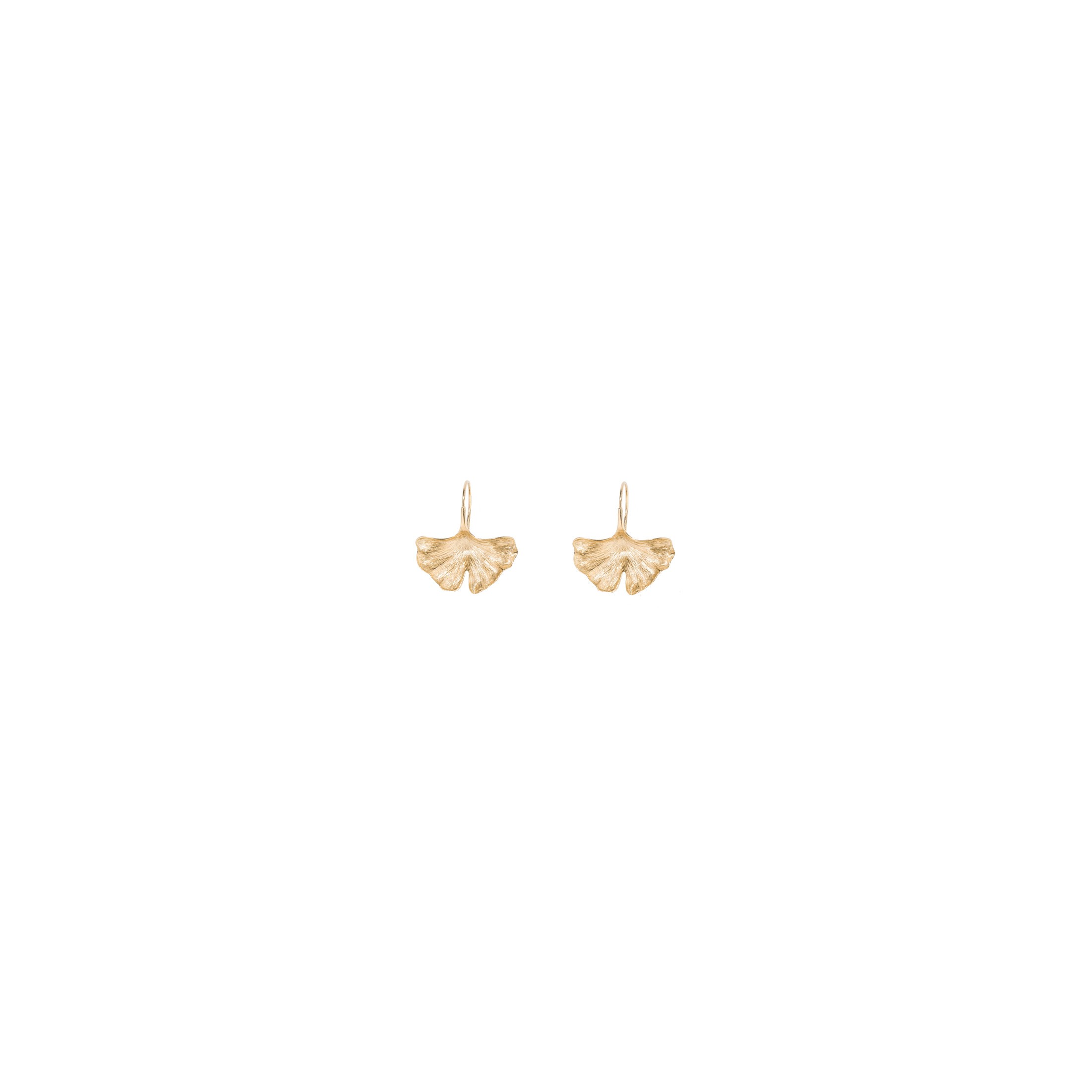 Ginkgo earrings Aurelie Bidermann in yellow gold Lepage
