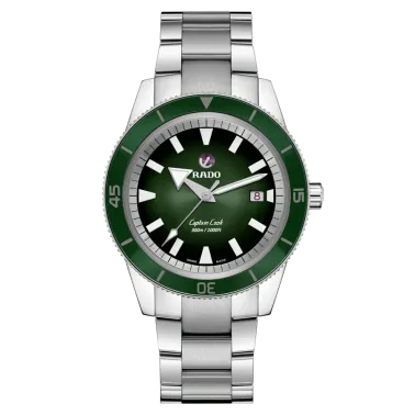 Rado Captain Cook automatic watch green dial steel bracelet three rows 42 mm R32105313