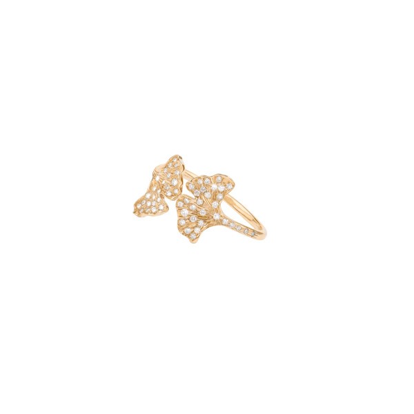 Ginkgo ring Aurélie Bidermann in yellow gold and diamonds