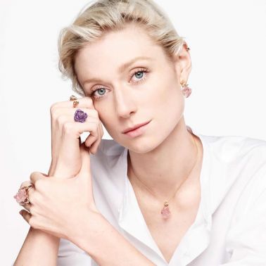 Necklace Rose Dior Pré Catelan in pink gold diamond and pink quartz