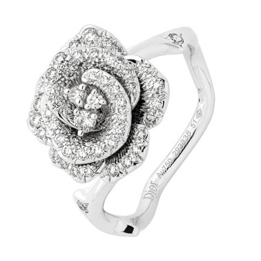Bague Dior Rose Bagatelle PM or blanc diamants Lepage
