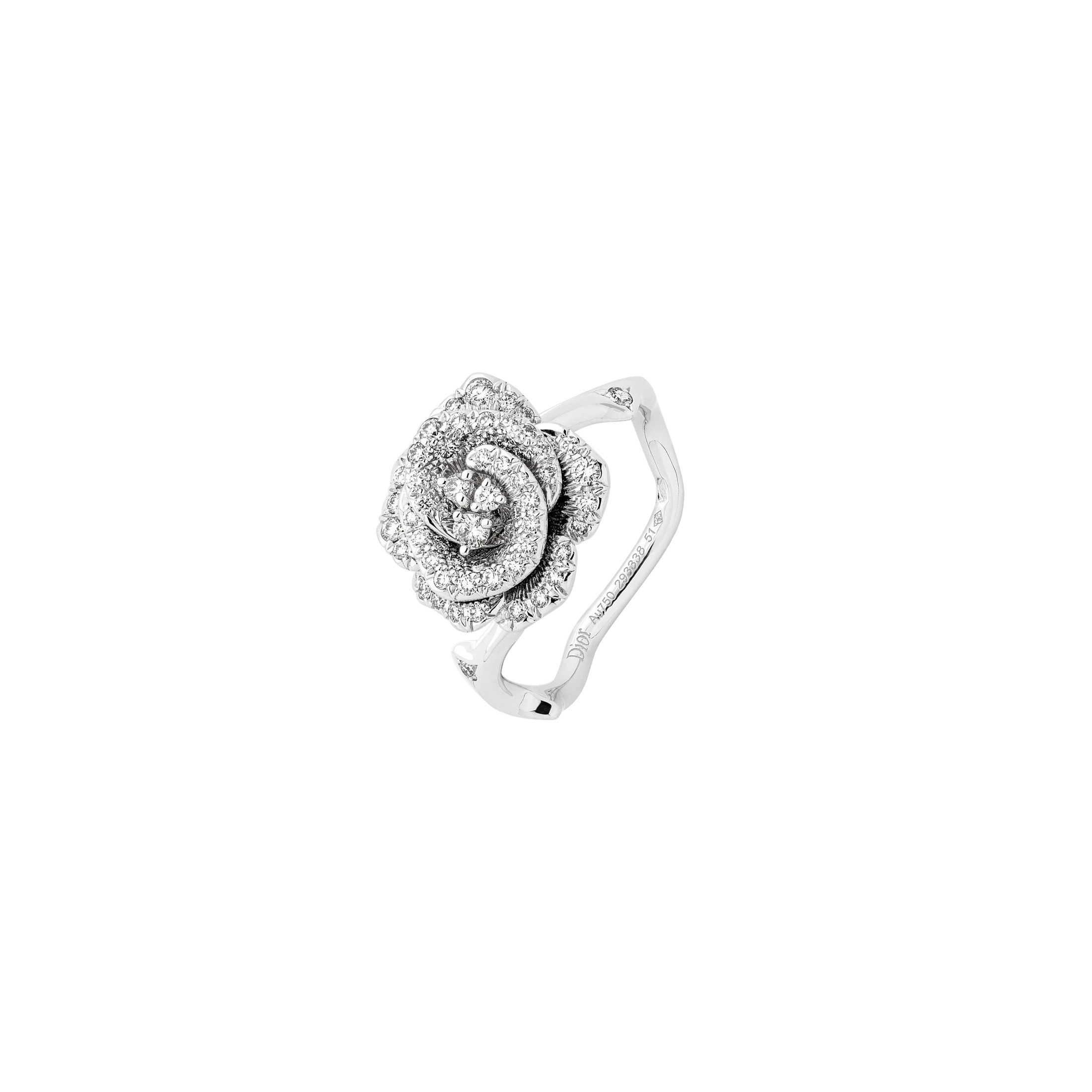 Bague Dior Rose Bagatelle PM or blanc diamants Lepage
