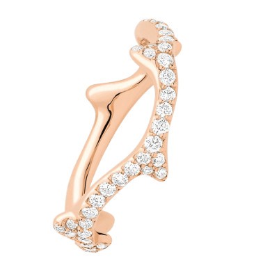 Bague Dior Bois de Rose en or rose pavée diamants JBDR95019