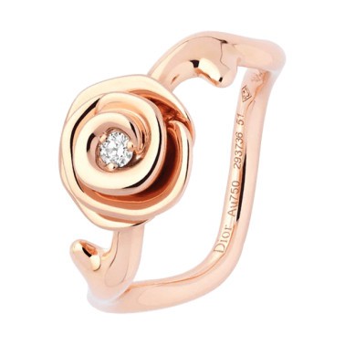 Bague Dior Rose Couture petit modèle en or rose et diamant JRCO95003