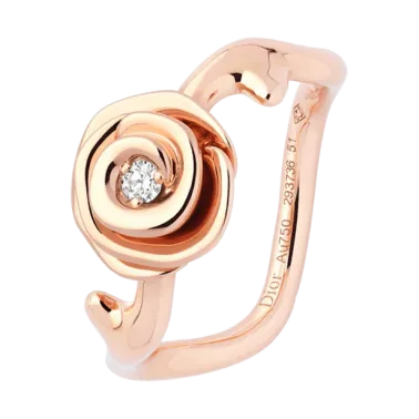 Bague Dior Rose Couture petit modèle en or rose et diamant JRCO95003