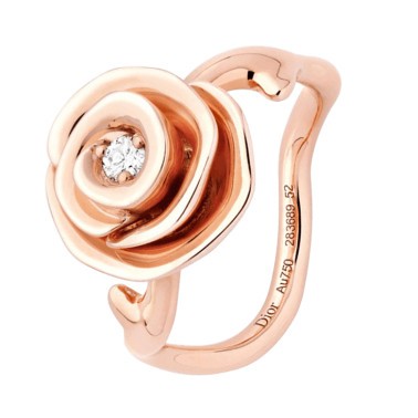 Bague Dior Rose Couture grand modèle en or rose et diamant JRCO95006