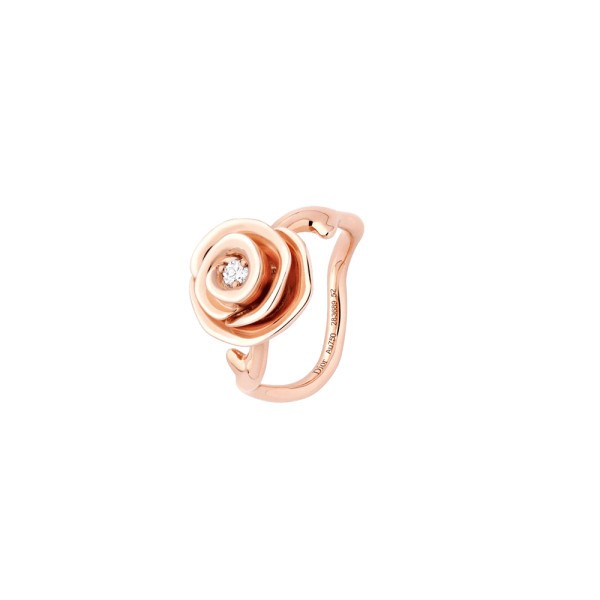 Bague Dior Rose Couture grand modèle en or rose et diamant JRCO95006