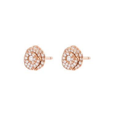 Puces Dior Rose Couture petit modèle en or rose pavées diamants JRCO95008