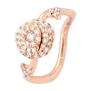 Bague Dior Rose Couture petit modèle en or rose et diamants  JRCO95009