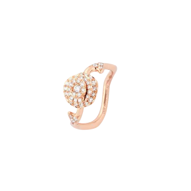 Bague Dior Rose Couture petit modèle en or rose et diamants JRCO95009