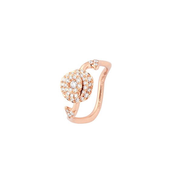 Bague Dior Rose Couture petit modèle en or rose et diamants JRCO95009